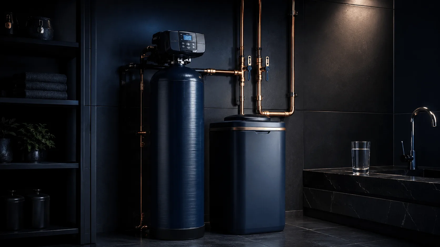 Water softener installation, Valencia home